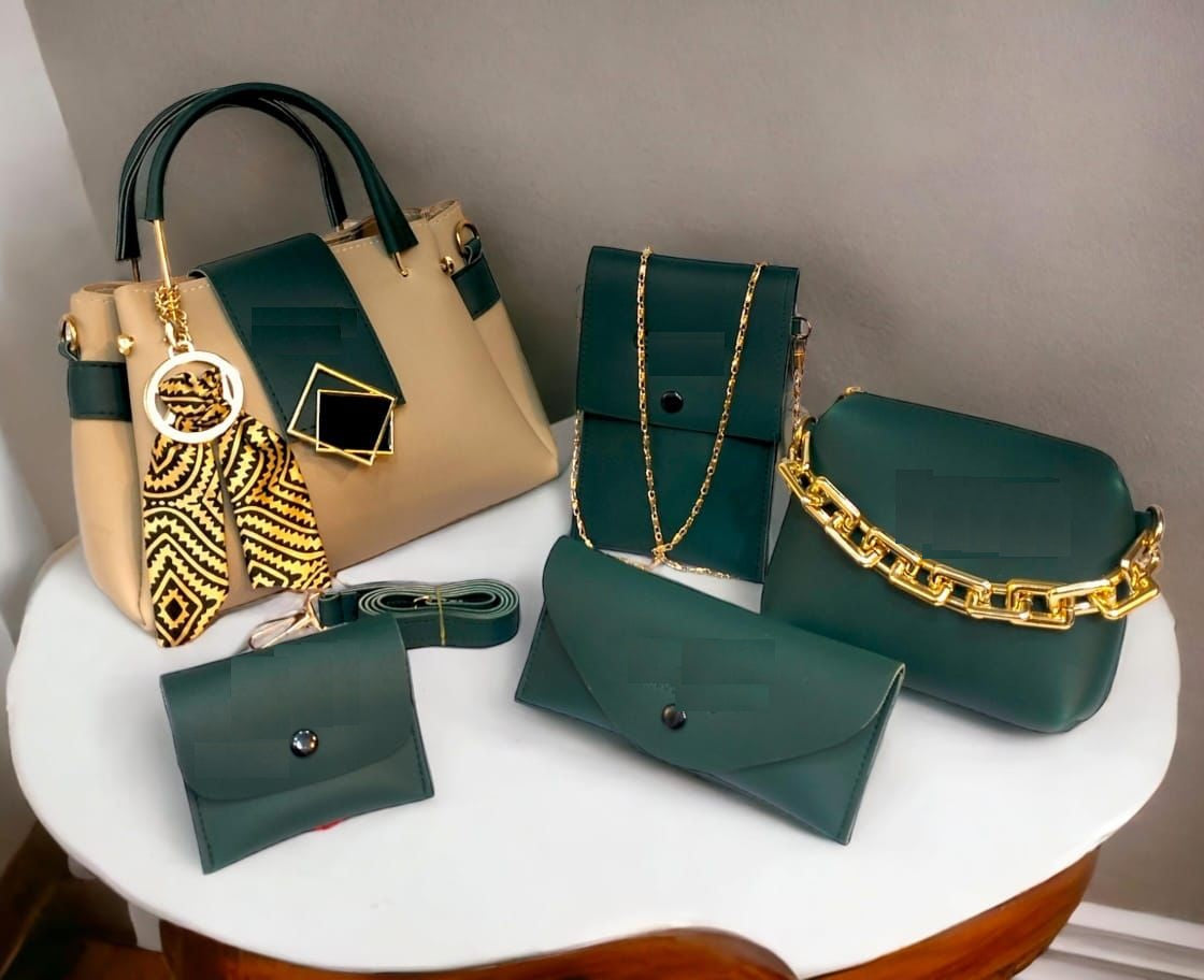 Bolsa de mão feminina 5 em 1 de duas cores