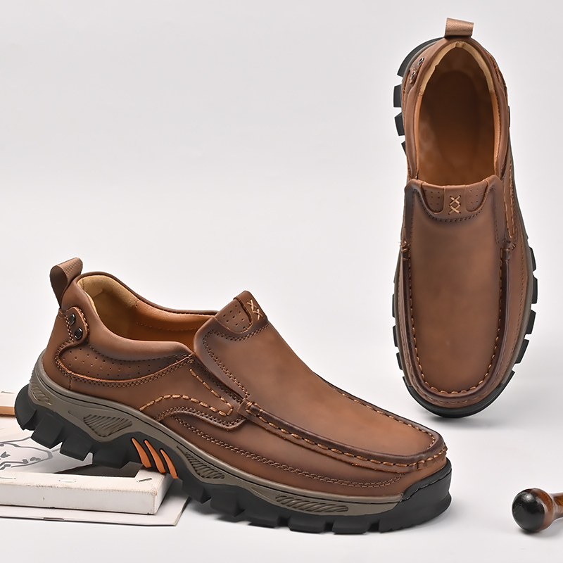 ⏰Venda 50% de desconto - 2024 novo conforto ortopédico masculino casual couro genuíno deslizamento-em mocassins