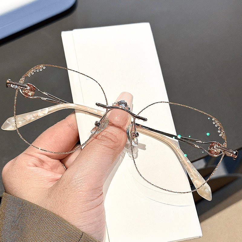 ÓCULOS PARA PRESBIOPIA ANTI-LUZ AZUL SEM ARO DIAMANTE FEMININO