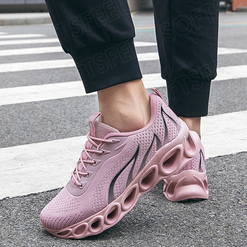 Sapatos de caminhada para homem Softsfeel para aliviar a dor nos pés - rosa preto