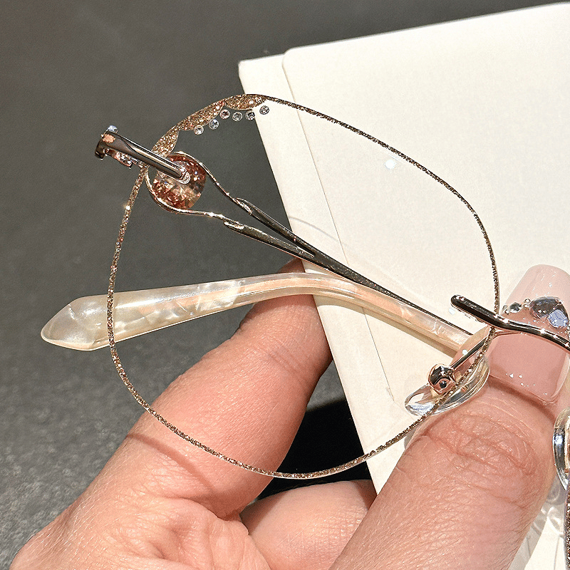 🎁ÓCULOS DE PRESBIOPIA ANTI-LUZ AZUL SEM ARO DIAMANTE FEMININO