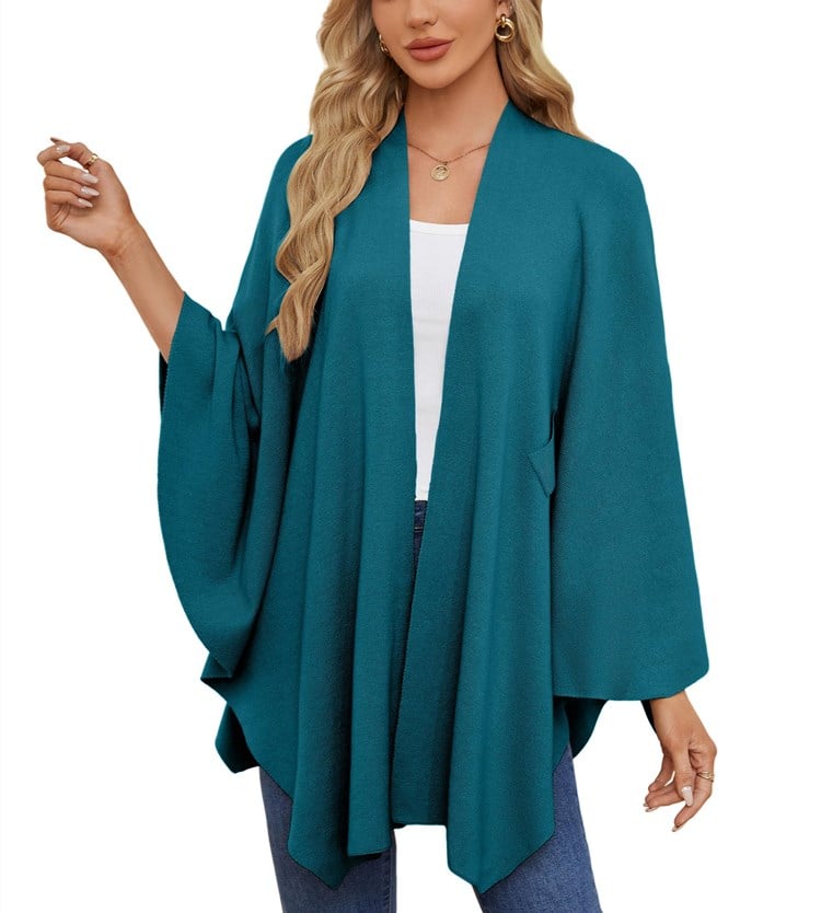🔥Xaile elegante, poncho macio com abertura frontal