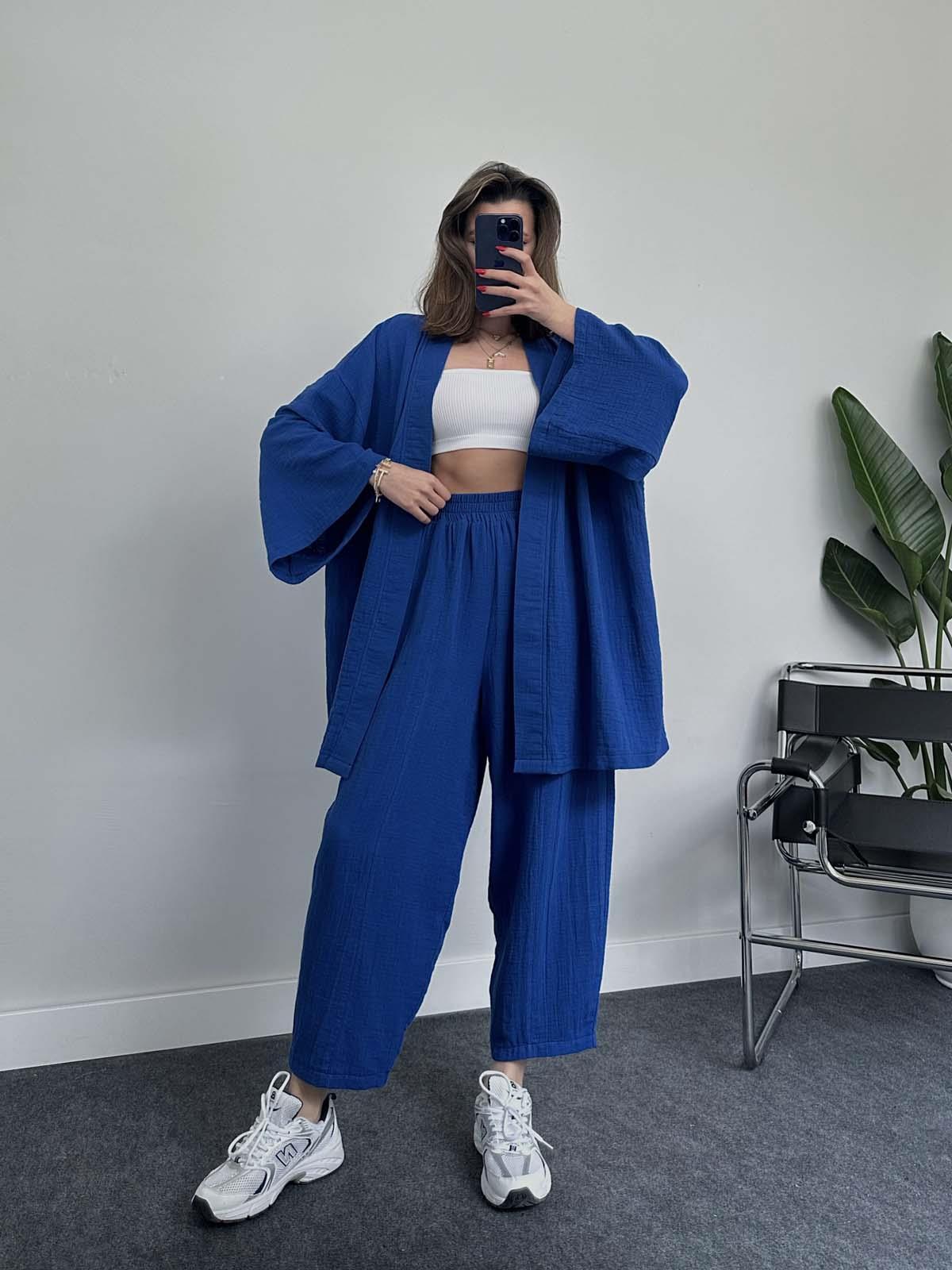 2023 novo outono solto e confortável cardigan de manga comprida + bolso de cintura alta calças casuais conjunto de duas peças