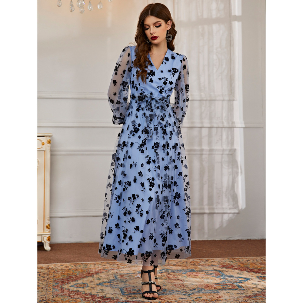 Vestido de renda floral (S-XL)