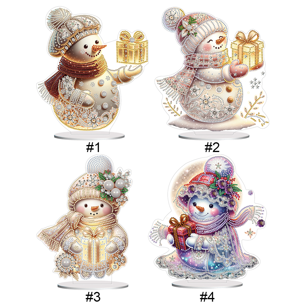 5D DIY Forma Especial Pintura Diamante Ornamento de Mesa Kit de Decoração de Boneco de Neve