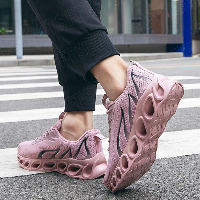 Sapatos de caminhada para homem Softsfeel para aliviar a dor nos pés - rosa preto