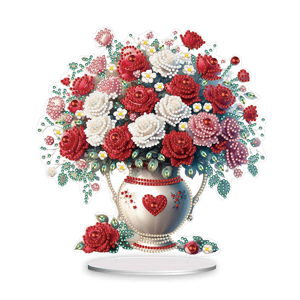 5D DIY forma especial pintura diamante mesa ornamento vaso kit de decoração de flores
