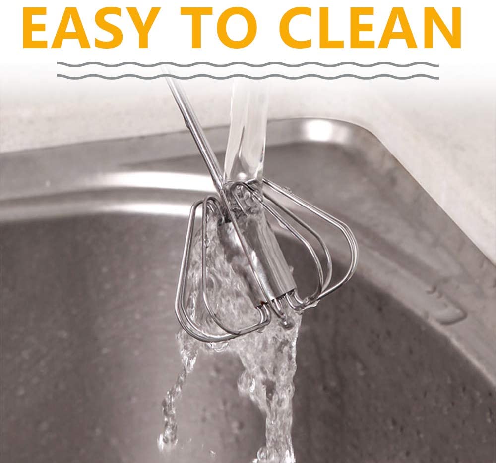 Higherhome misturador semiautomático de aço inoxidável, batedor de ovos, ferramentas de cozinha