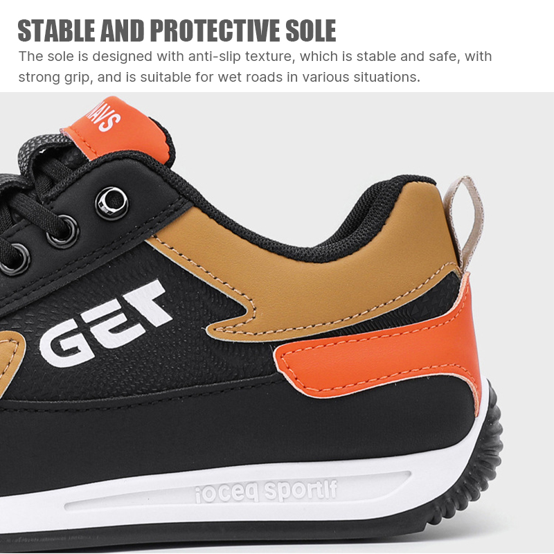 Tênis casuais leves de couro genuíno masculino