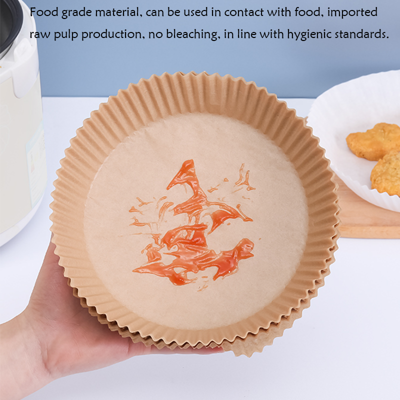 30/50/100 Pacote de papel para fritadeira a ar, forrado com papel descartável para fritadeira a ar, papel para assar à prova de gordura, antiaderente