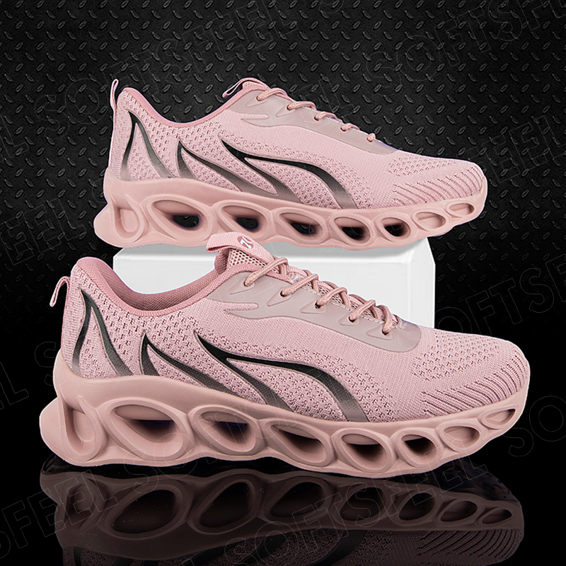 Sapatos de caminhada para homem Softsfeel para aliviar a dor nos pés - rosa preto