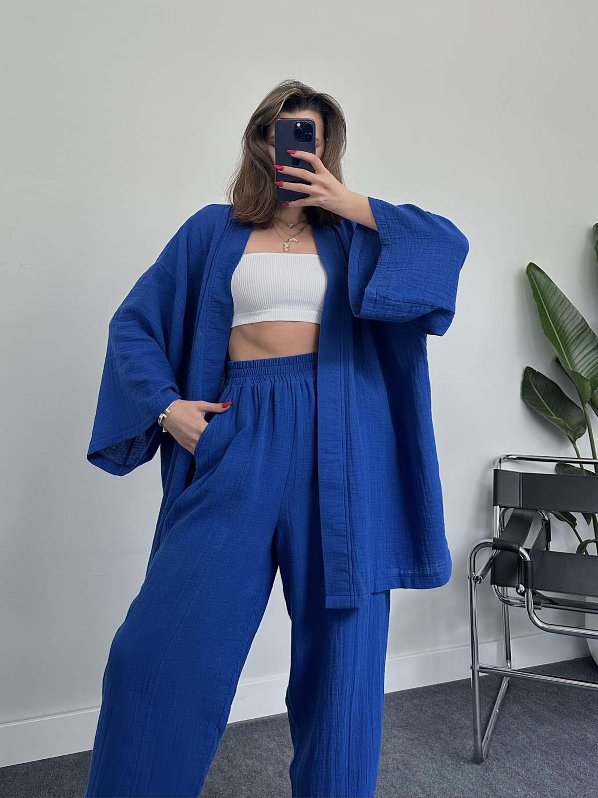 2023 novo outono solto e confortável cardigan de manga comprida + bolso de cintura alta calças casuais conjunto de duas peças