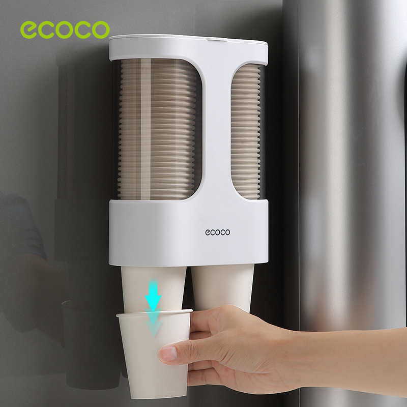 Ecoco suporte de copo de papel dispensador montado na parede suporte de copo descartável rack de armazenamento grande capacidade