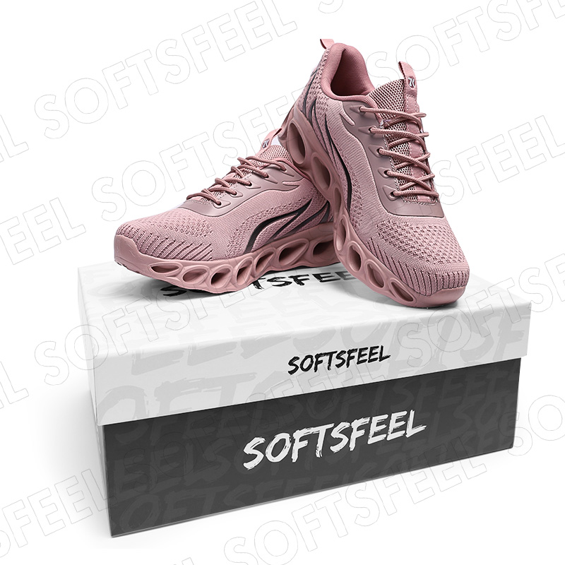 Sapatos de caminhada para homem Softsfeel para aliviar a dor nos pés - rosa preto