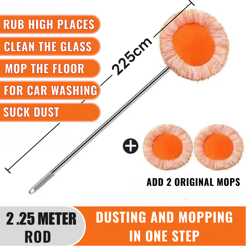 [Original + envio em 24 horas] Esfregão retrátil de cabo longo para limpeza de carros, esfregão retrátil, limpador de vidro, escova de limpeza de janelas, rotação de 360 ​​graus