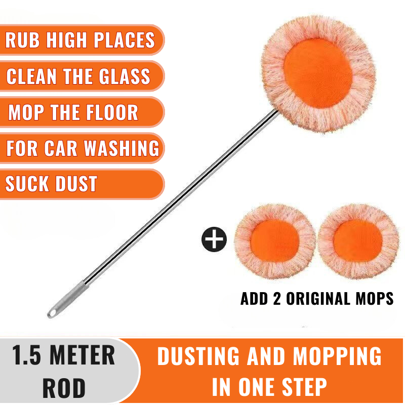 [Original + envio em 24 horas] Esfregão retrátil de cabo longo para limpeza de carros, esfregão retrátil, limpador de vidro, escova de limpeza de janelas, rotação de 360 ​​graus