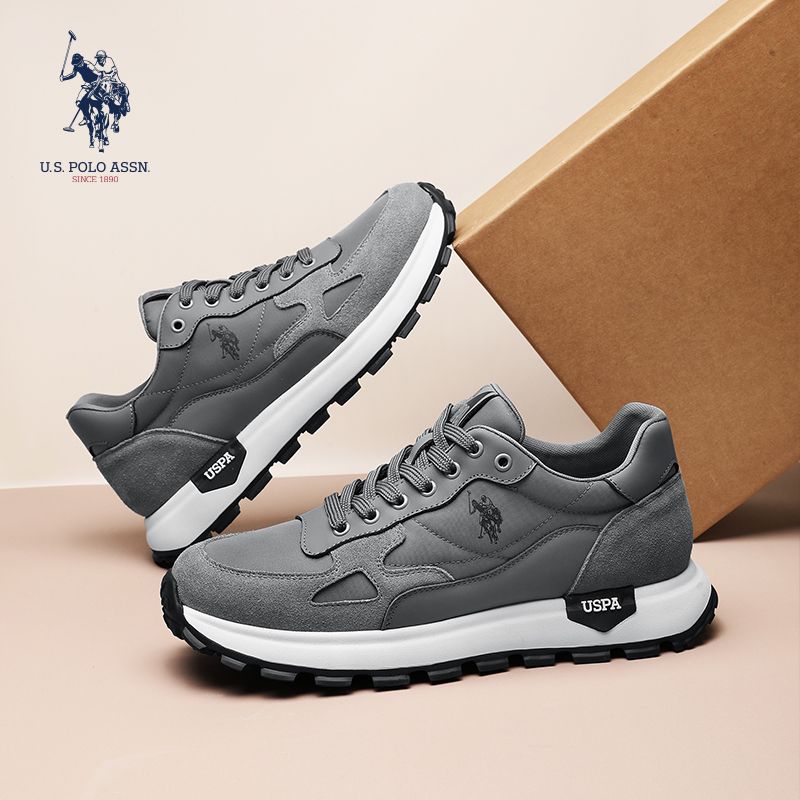 U.S. POLO ASSN.® Tênis de couro respirável versáteis e modernos para exteriores