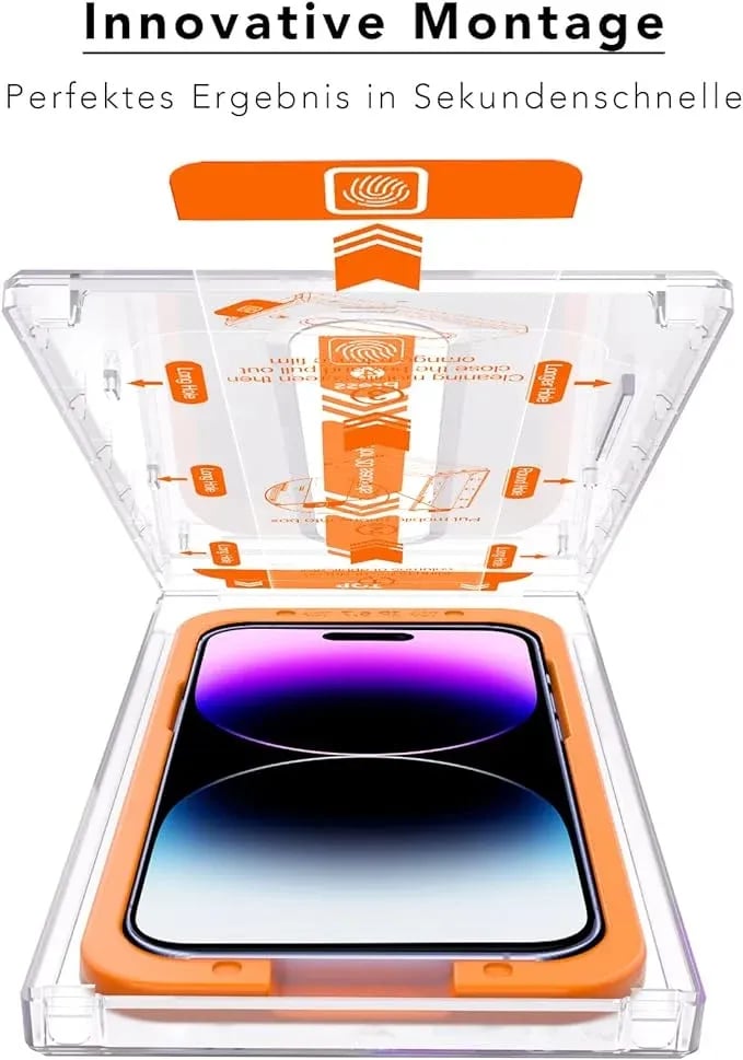 📱2024 nova caixa protetora de ecrã do iPhone com alinhamento automático