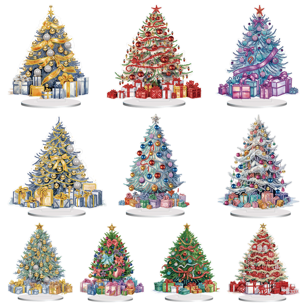 5D DIY Diamond Painting Special Shape Desk Ornament Christmas Tree Decor Kit