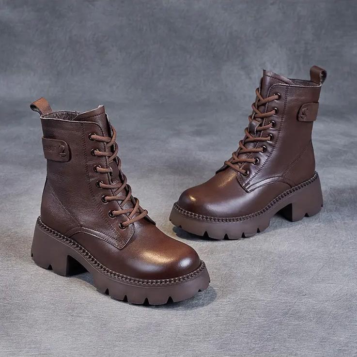 Presente ideal - Botas femininas ortopédicas de couro confortável