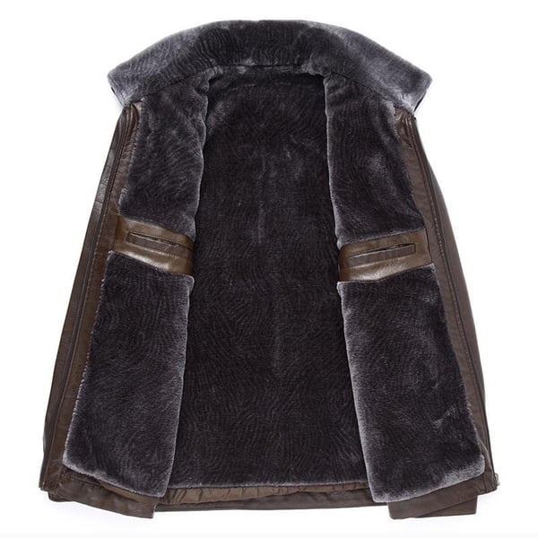 🎁【O presente perfeito】Casaco de couro impermeável de inverno para homem