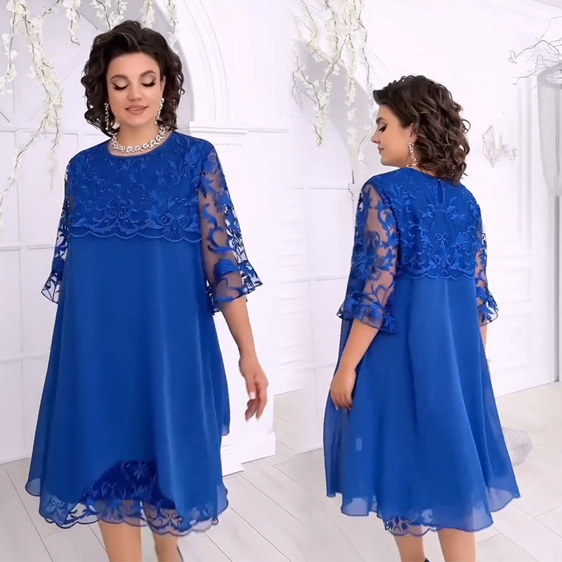 🌸Vestido de renda em camadas Sheer Breeze