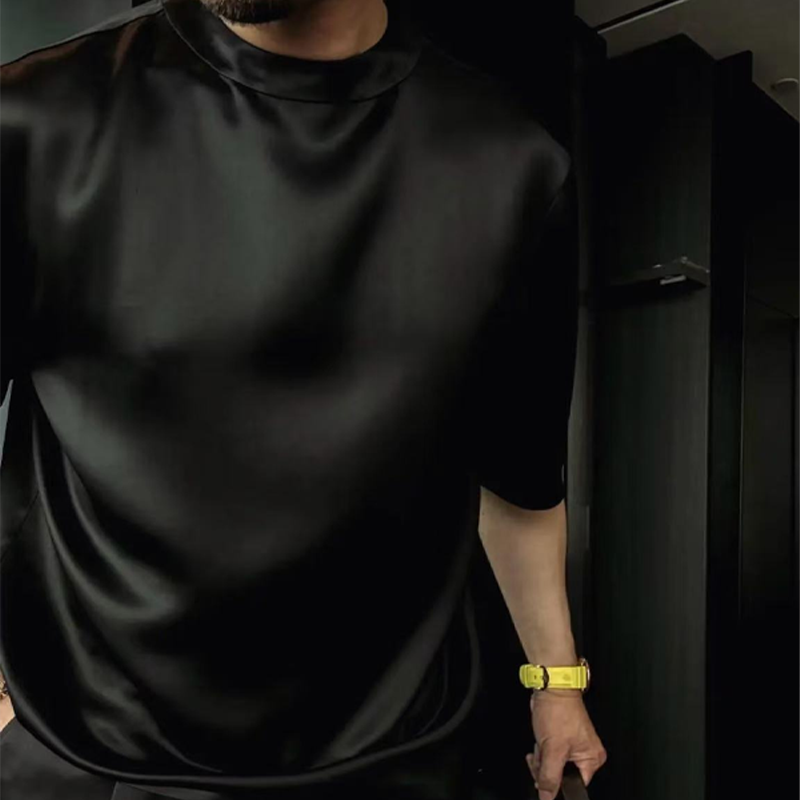 🏆Promoção relâmpago⚡🔥Conjunto de duas peças de blusa e calções casuais de algodão mercerizado para homem de alta qualidade em cor sólida【Caimento solto, adequado para todas as ocasiões】