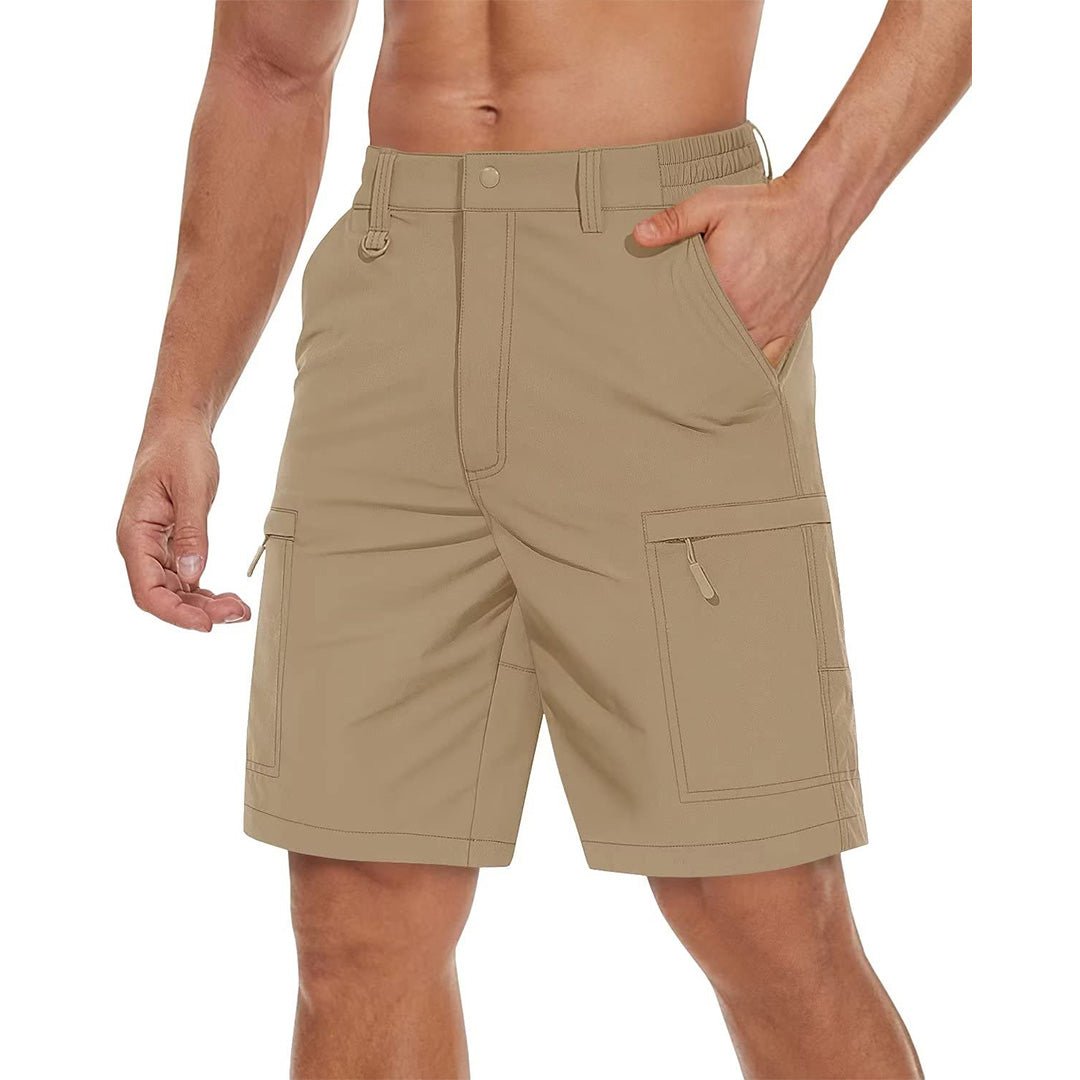 Short cargo masculino casual de secagem rápida com 5 bolsos