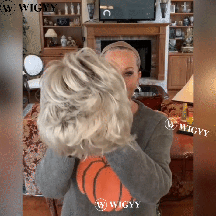 Perucas curtas elegantes cinza prateadas Wigyy