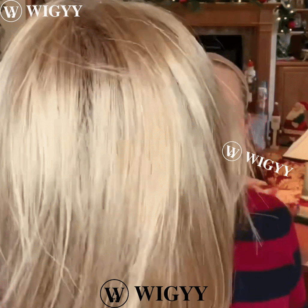 Perucas Bob em camadas loiras acinzentadas Wigyy