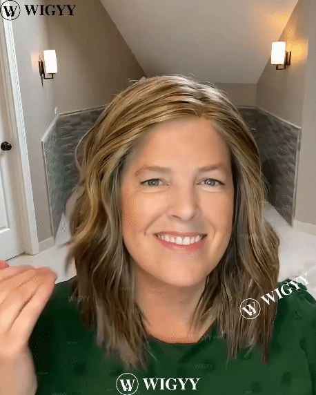 Peruca elegante de cachos curtos com destaque Wigyy