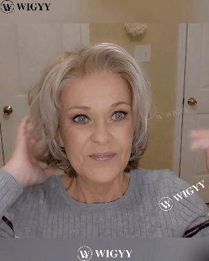 Wigyy Peruca Elegante Cinza