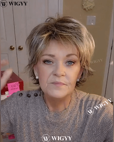 Wigyy Pixie Cut Peruca Elegante Destacada