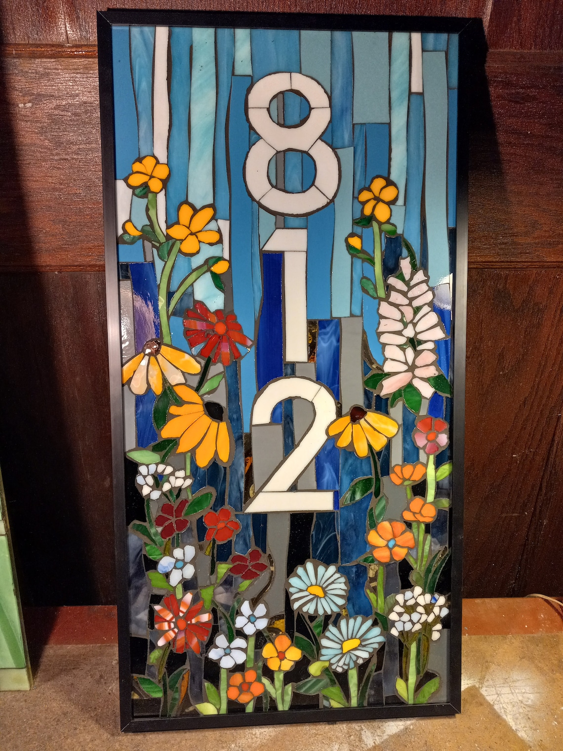 The Real Custom House Number Stained Glass Mosaic Never to be Imitated image 1