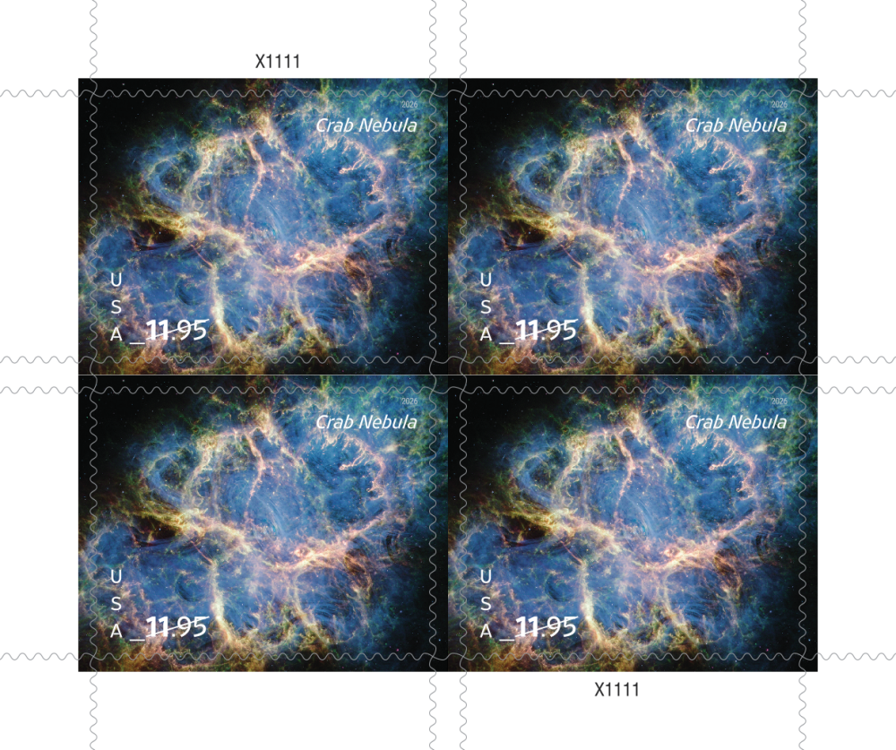 2026 Crab Nebula Priority Mail Postage Stamps