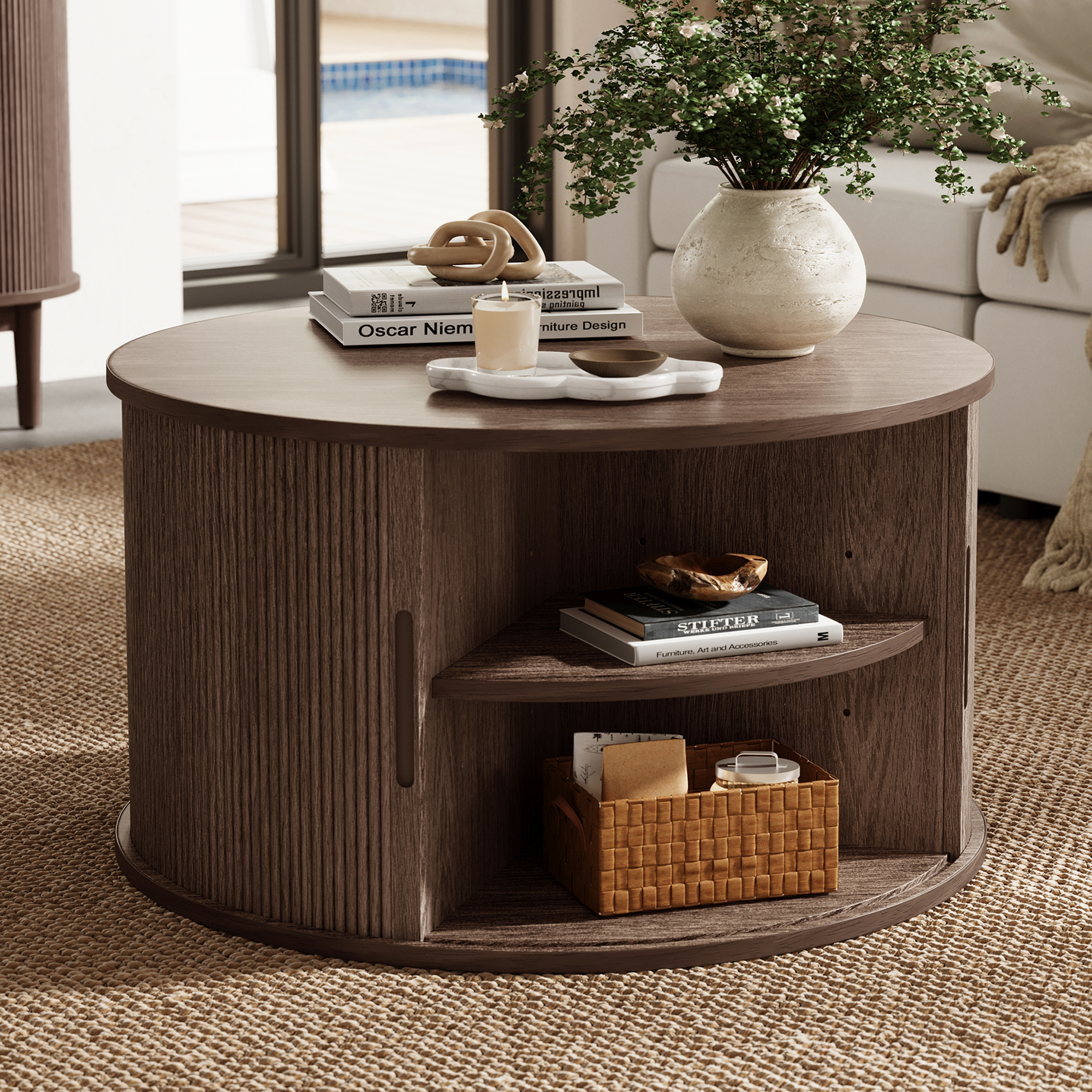 Coffee table with large storage discount