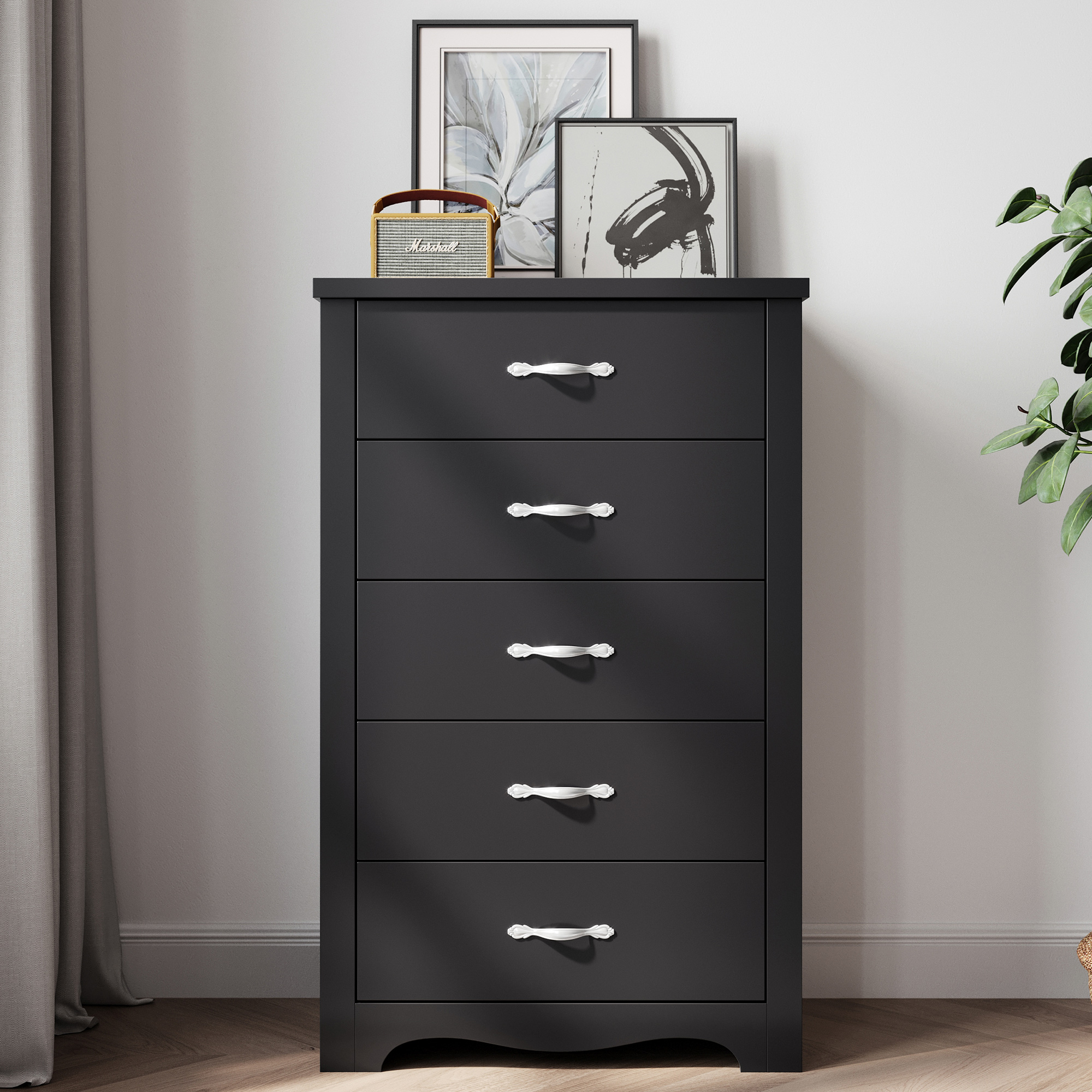 Drawer Dresser, Dresser for Bedroom, Modern Dresser Chest with Wide Drawers, Wood Storage Chest of Drawers for Living Room