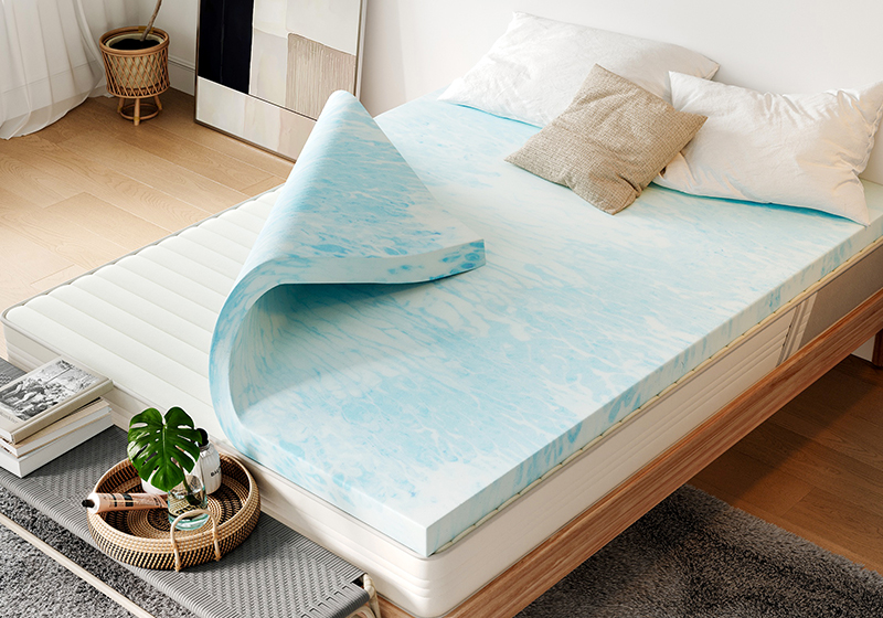 3-Inch Cooling Gel Mattress Pad Swirl Memory Foam - LINSY LIVING