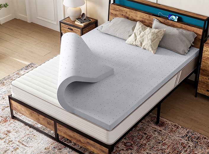 3-Inch Bamboo Mattress Topper Cooling Memory Foam
