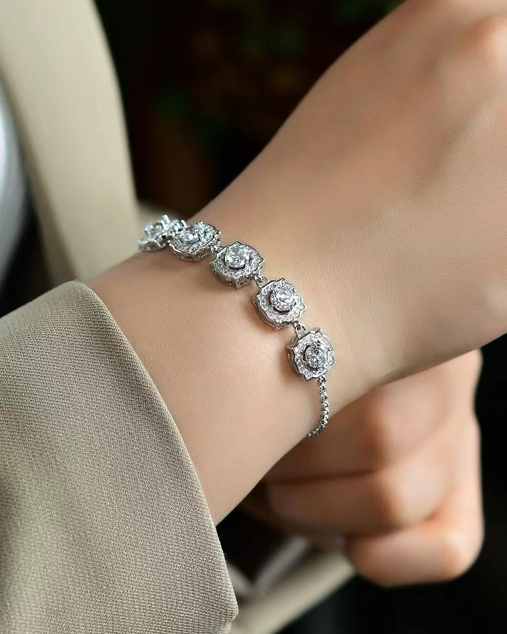 Moissanite Bracelet S925 silver 