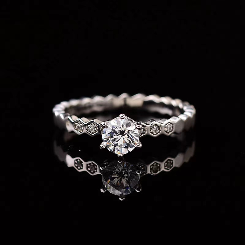 [Copy][Copy]Moissanite honeycomb ring S925 silver,蜂巢