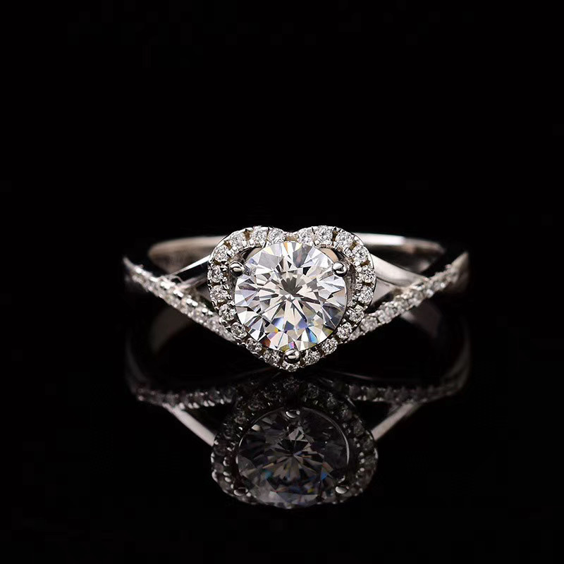 [Copy]Moissanite Twisted arm love Ring S925 silver,扭臂爱心