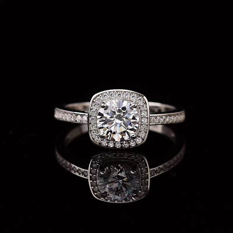 [Copy]Moissanite Fang Bao Ring S925 silver,方包戒指