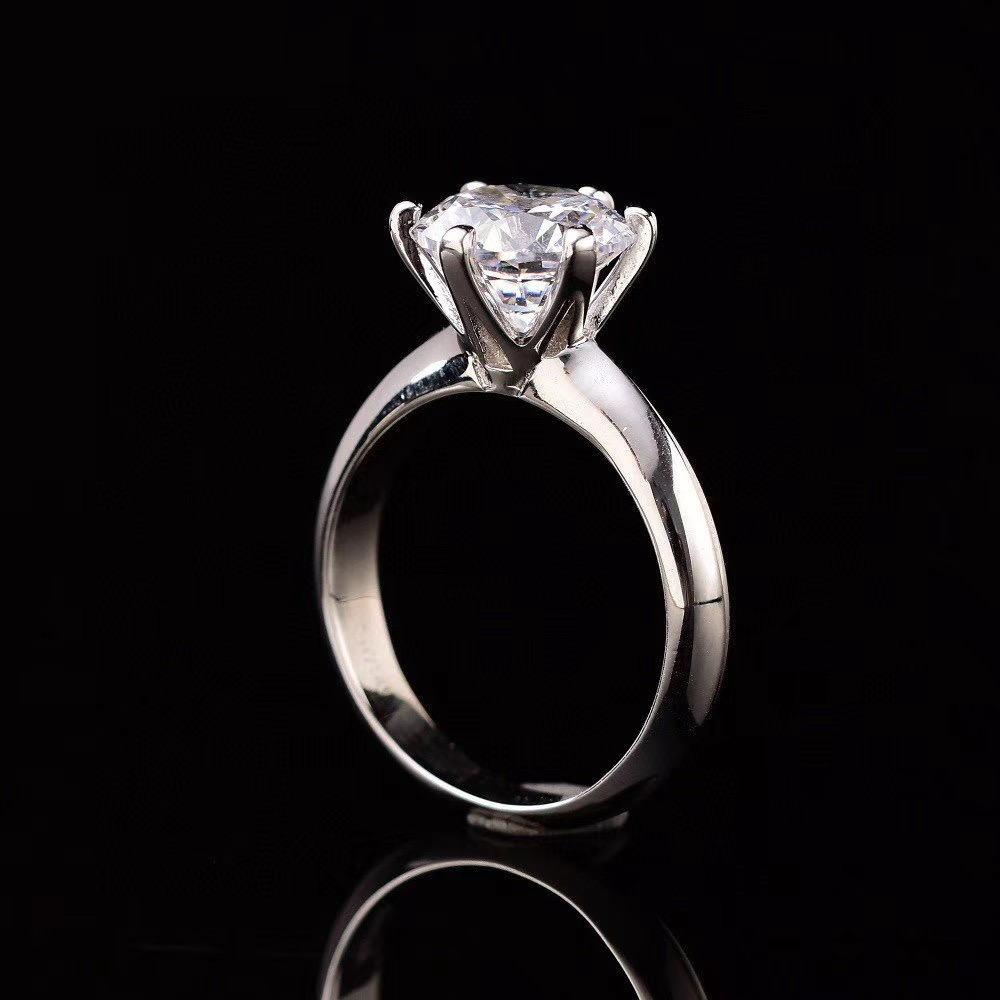 Moissanite Tiffany style ring S925 silver,T家六爪