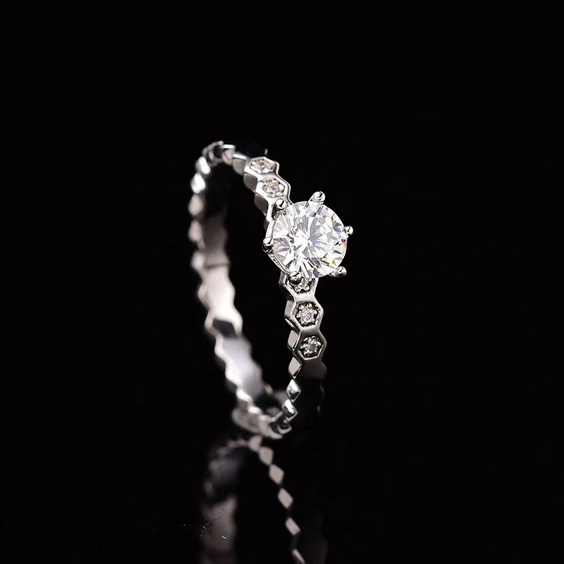 [Copy][Copy]Moissanite honeycomb ring S925 silver,蜂巢