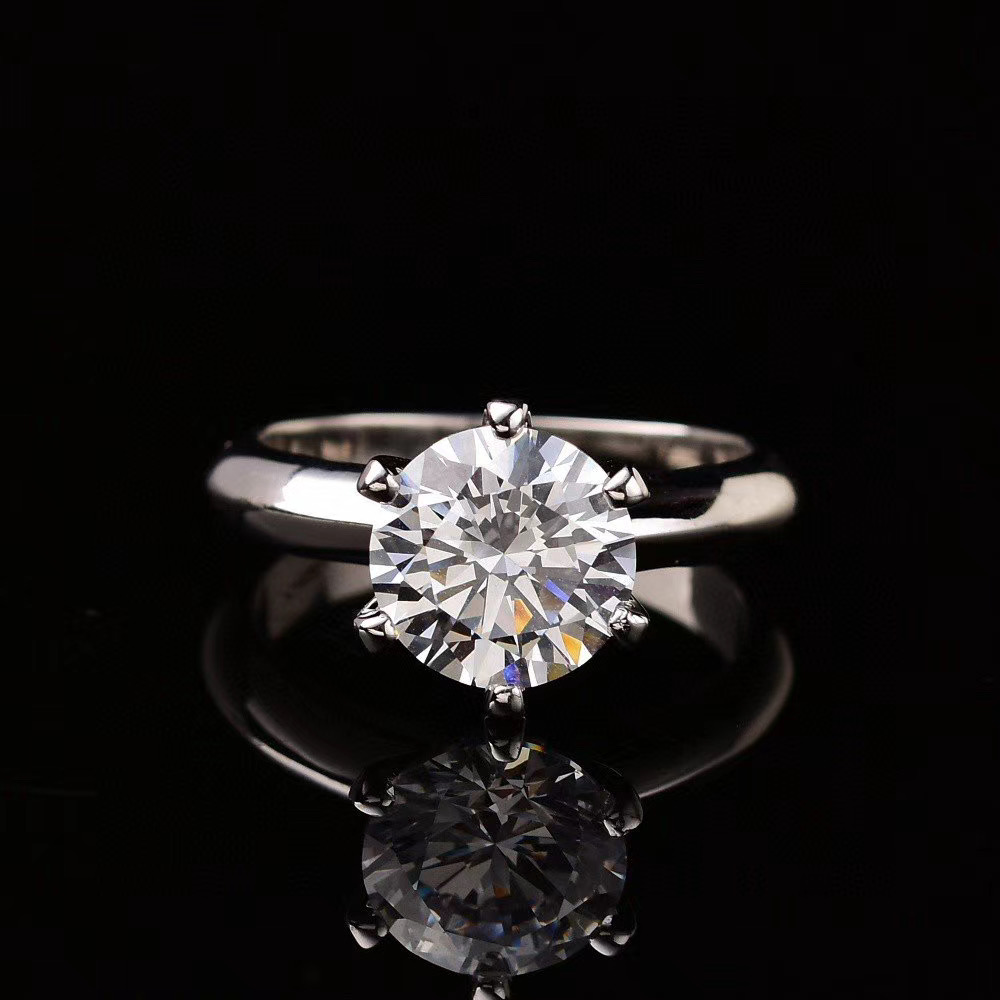 Moissanite Tiffany style ring S925 silver,T家六爪