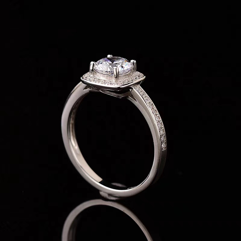 [Copy]Moissanite Fang Bao Ring S925 silver,方包戒指