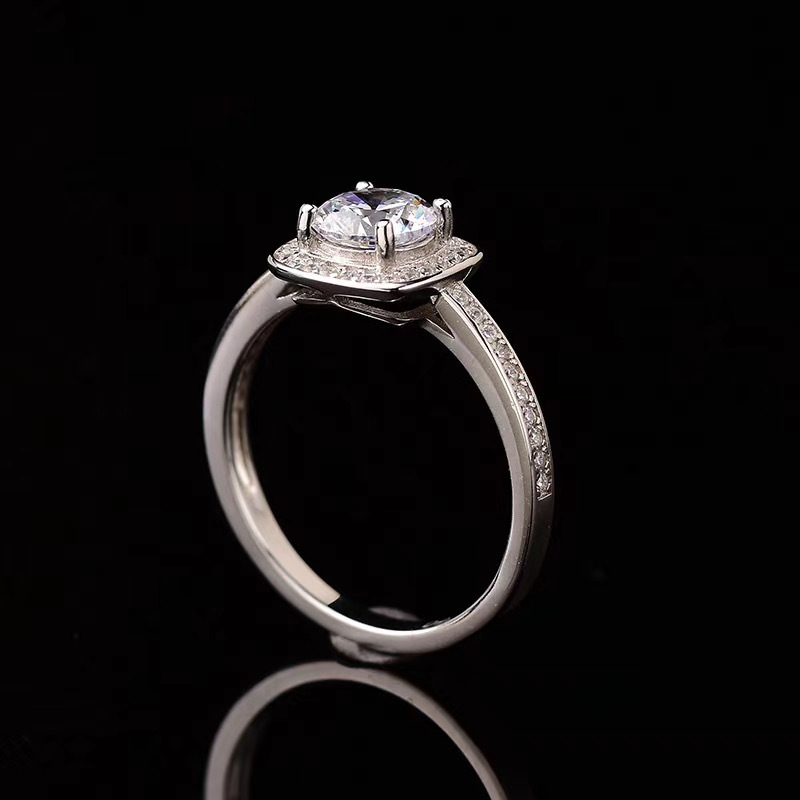 [Copy]Moissanite Fang Bao Ring S925 silver,方包戒指