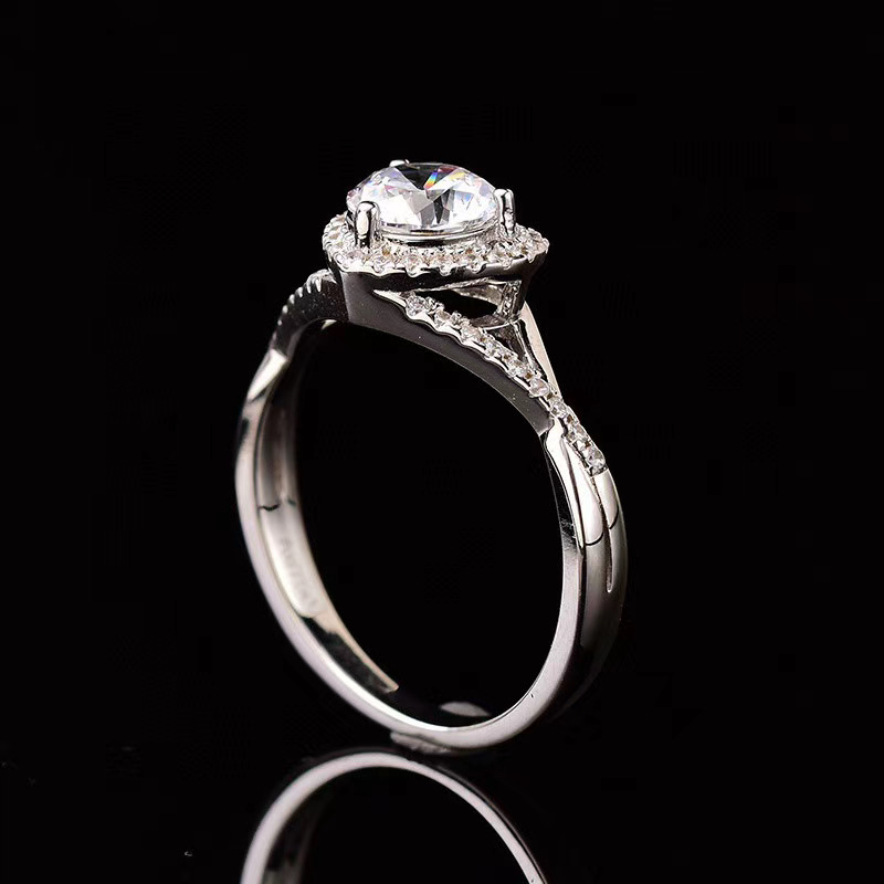 [Copy]Moissanite Twisted arm love Ring S925 silver,扭臂爱心