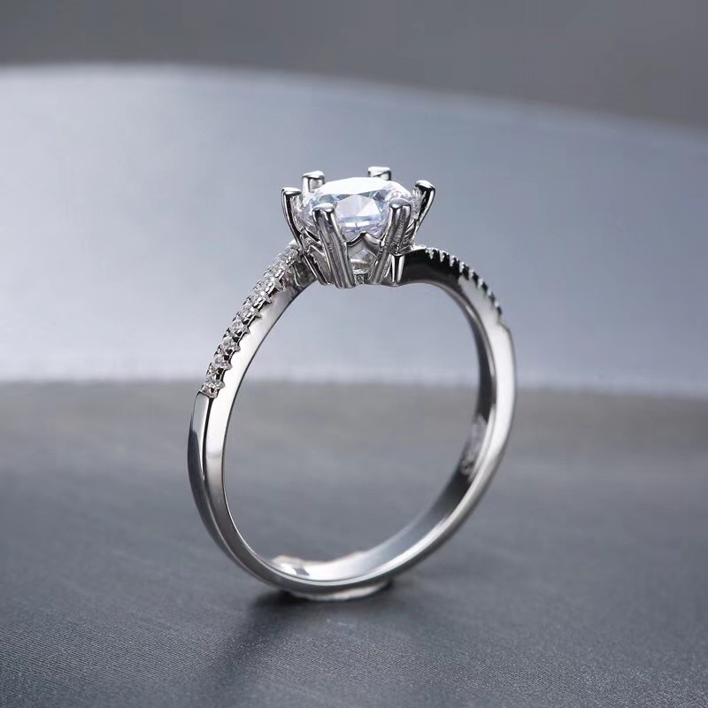 [Copy][Copy][Copy]Moissanite Micro embedded twisted arm snowflake Ring S925 silver,微镶扭臂雪花